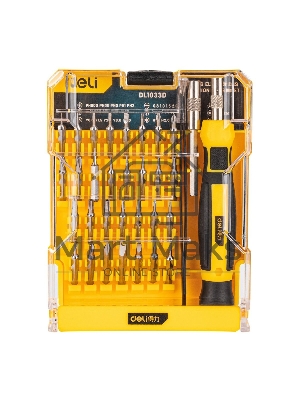 Набор прецизионных отвертокDeli DL1033D 33 предмета Материал Cr-V. Пластиковый кейс.