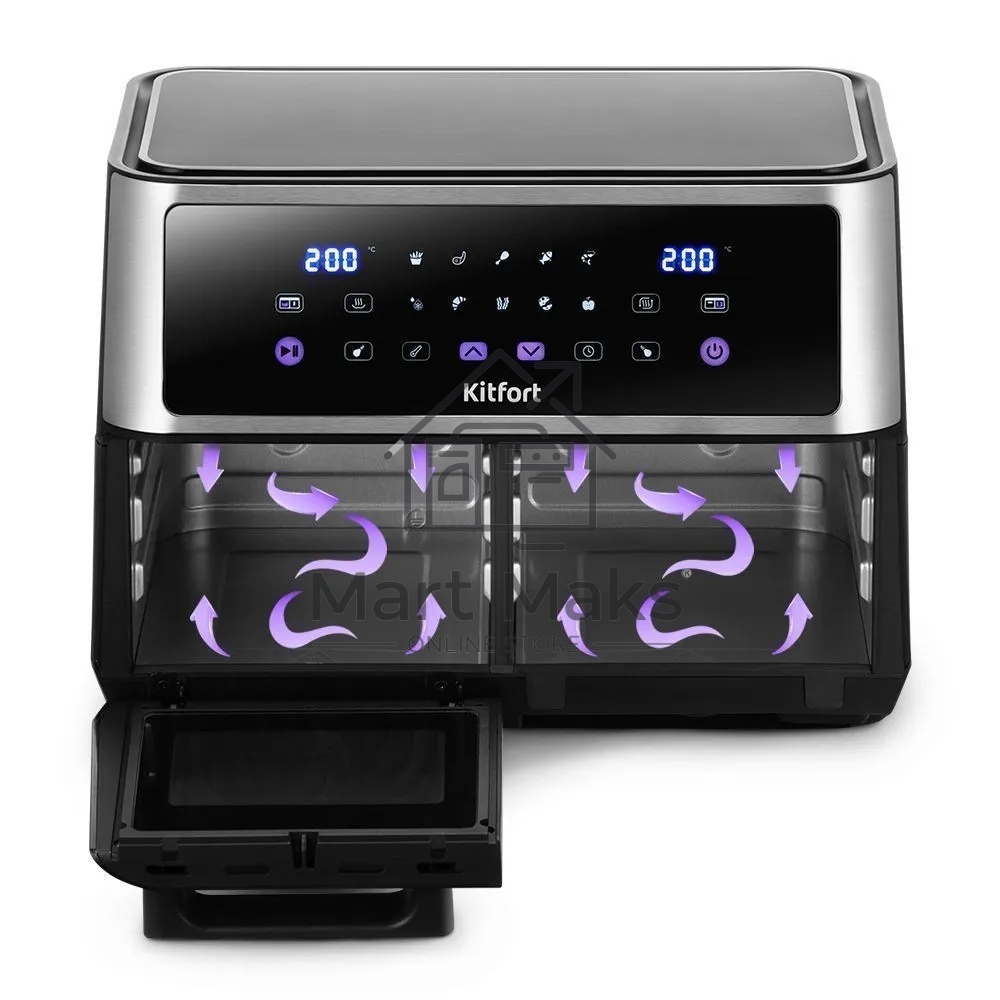 Аэрогриль Kitfort КТ-2256 2850Вт черный/серебристый
