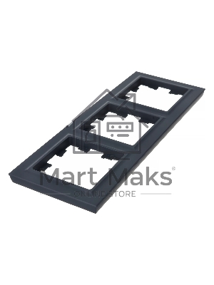 Рамка 3-местная IEK BRITE РУ-3-БрГ графит