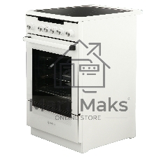Плита электрическая De Luxe 506004.13ЭС белый, конфорок 4 электрических (стеклокерамика), духовка 60 л, 50 см x 87 см x 60 см