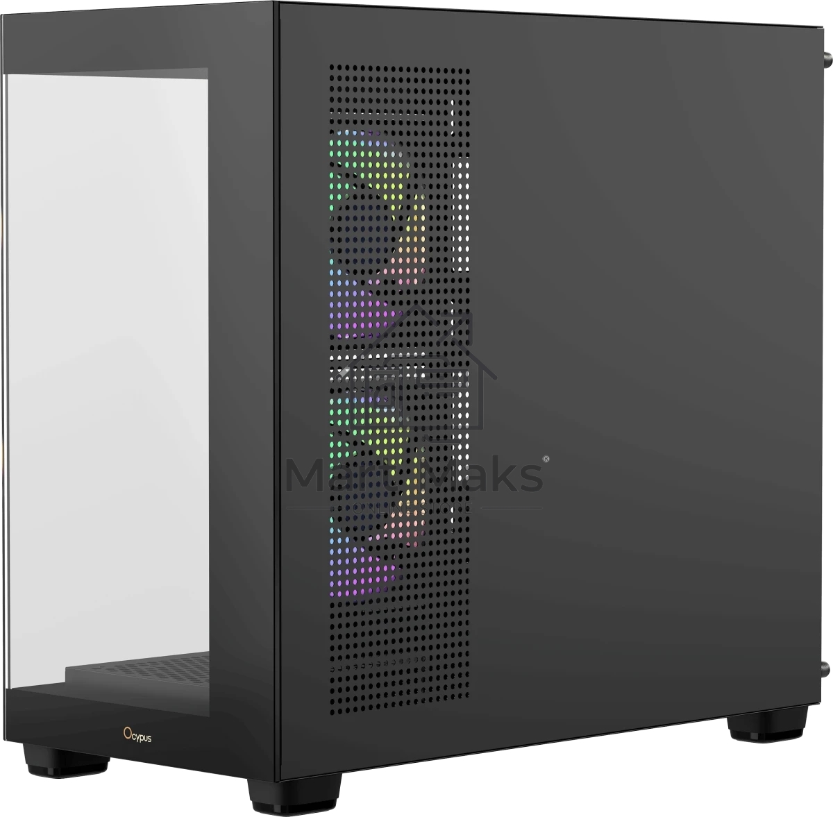 Корпус для ПК Case Ocypus Gamma C52 BK ARGB mATX / win / black / 3 ARGB fans / no PSU / Tempered Glass 
