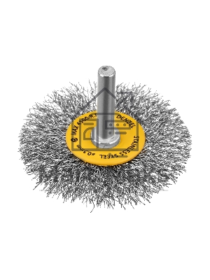 Щетка для дрели Denzel 60 мм, плоская, со шпилькой, нержавеющая витая проволока