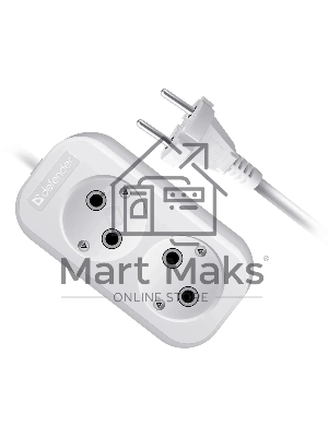 Удлинитель бытовой Defender B220 - 2 роз х 2 м, белый