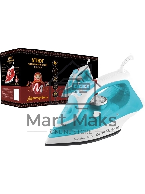 Утюг Матрена МА-049 бирюзовый (2300 Вт, пар, спрей, пар.удар, самооч., керам. подошва)