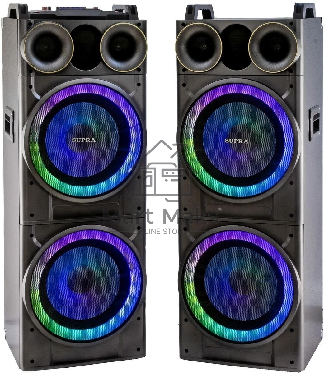 Минисистема SUPRA SMB-2150 черный 1200Вт FM USB BT SD (в комплекте: активн.+пассив.колонки)