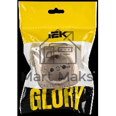 GLORY Розетка 1-местная для открытой установки с заземлением без защитных шторок 16А РС20-3-ХШм шампань матовый