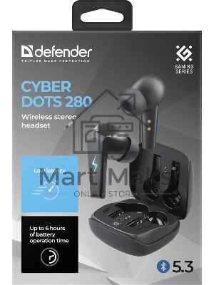 Гарнитура Defender CYBERDOTS 280 TWS черный