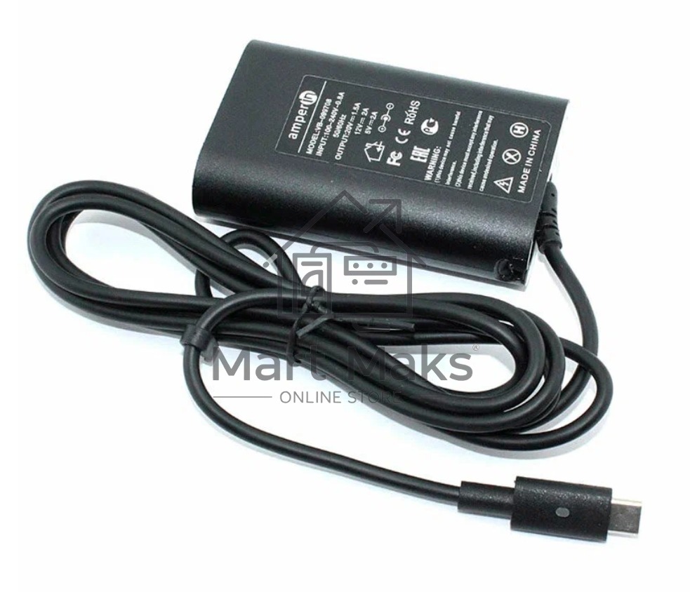 Блок питания (сетевой адаптер) Amperin 5V 3A - 20V 1,5A 30W Type-C, тонкий корпус