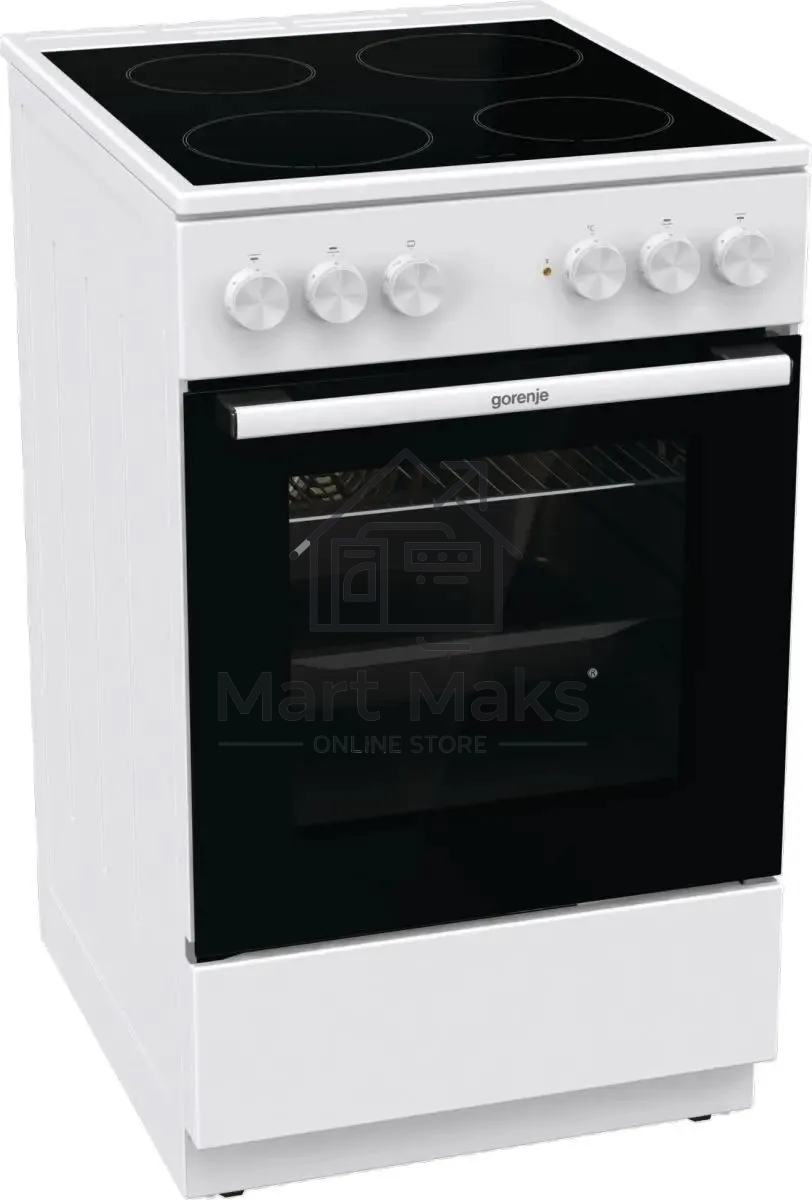 Плита электрическая Gorenje GEC5A41WG белый, конфорок 4 электрических, духовка 62 л, 50 см x 85 см x 59.4 см
