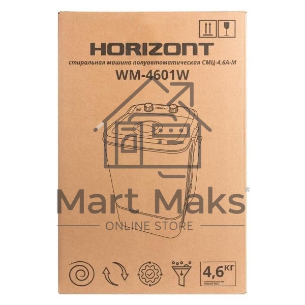 Стиральная машина Horizont WM-4601W светло-серый, загрузка вертикальная 4.6кг, класс: A
