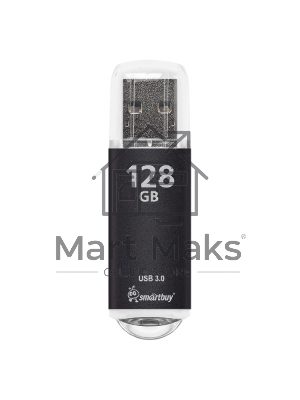 Флешка USB Smartbuy V-Cut Black (SB128GbVC-K3), 128Gb, USB 3.0, R/W 75/30, черный