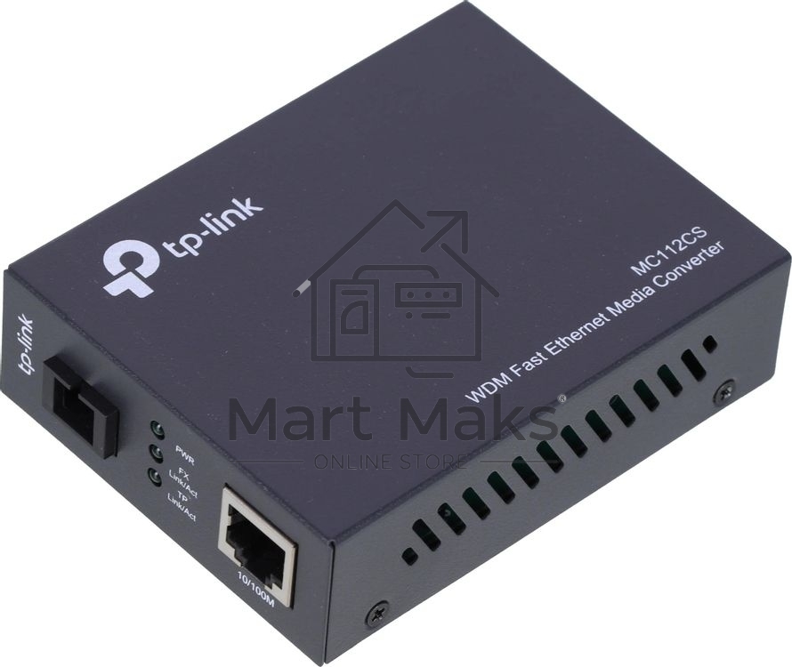 Медиаконвертер TP-Link MC112CS, 1×100 Мбит/с + 1×100 Мбит/с SC, неуправляемый