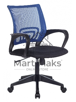 Кресло компьютерное Бюрократ CH-695N/BL/TW-11 спинка сетка синий TW-05, сиденье черный TW-11