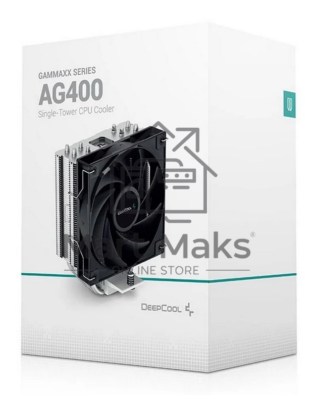 Кулер для процессора DEEPCOOL AG400 черный, 120 мм, алюминий/медь, 2000 об/мин, 31.6 дБ, 4 pin, 220 Вт, 150 мм