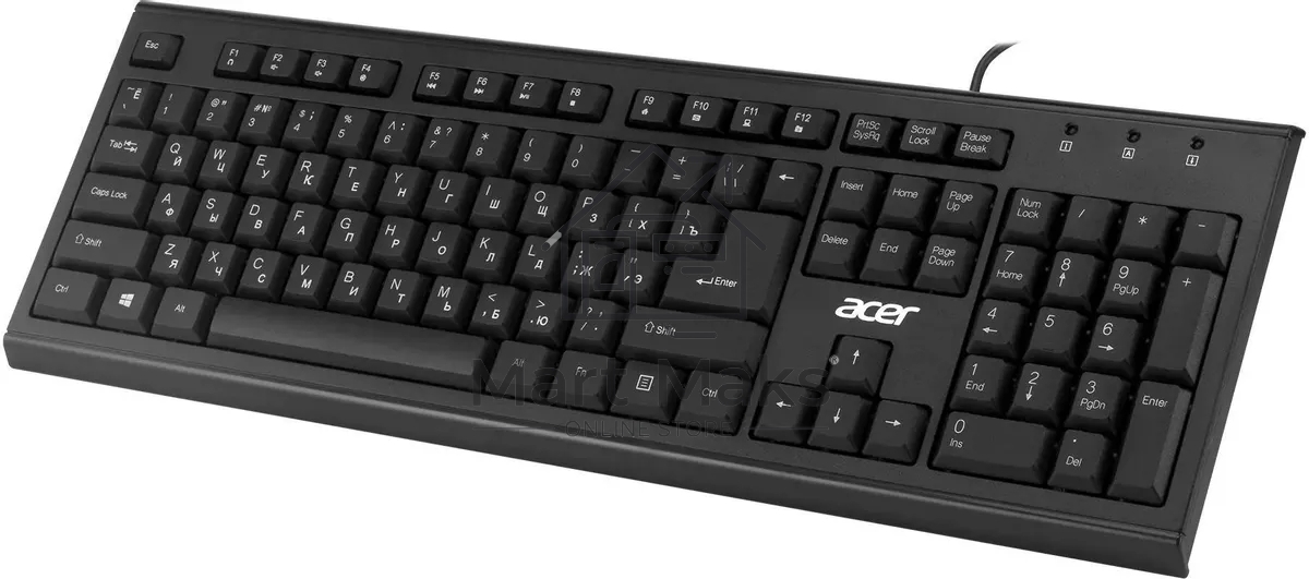 Клавиатура Acer OKW120 проводная, USB, черный
