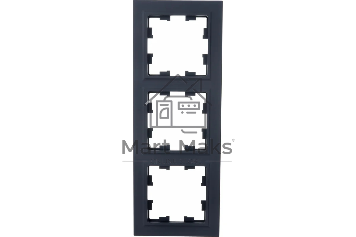 Рамка 3-местная IEK BRITE РУ-3-БрГ графит