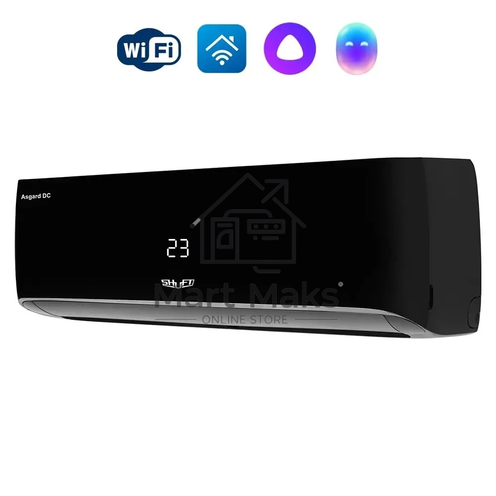 Блок внутренний сплит-системы Shuft Asgard DC Black SFTHAI/in-09HN8/BL инвертор, 9000 BTU, 25 м2, 27,5 дБ, охлаждение, обогрев, осушение, черный