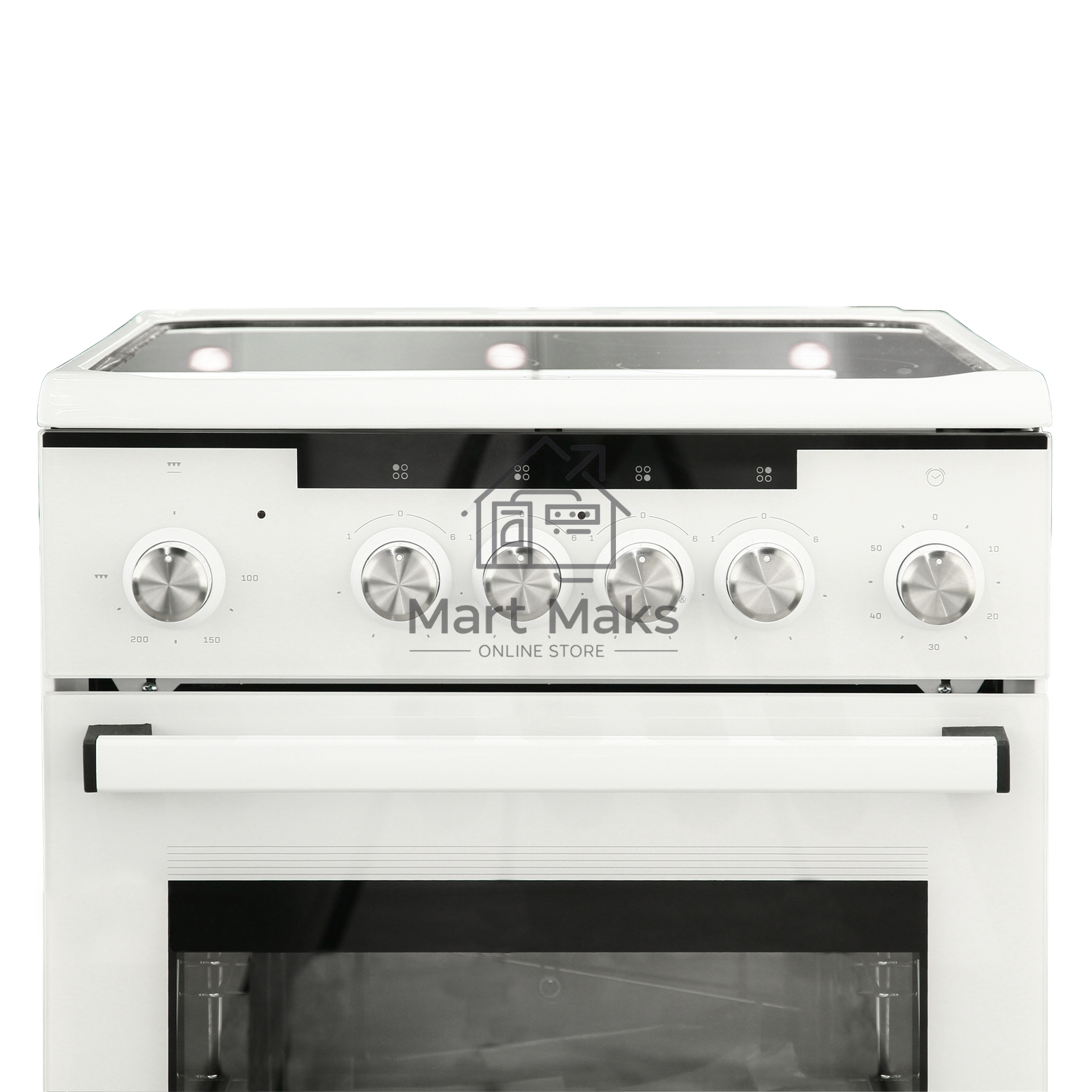 Плита электрическая De Luxe 506004.13ЭС белый, конфорок 4 электрических (стеклокерамика), духовка 60 л, 50 см x 87 см x 60 см
