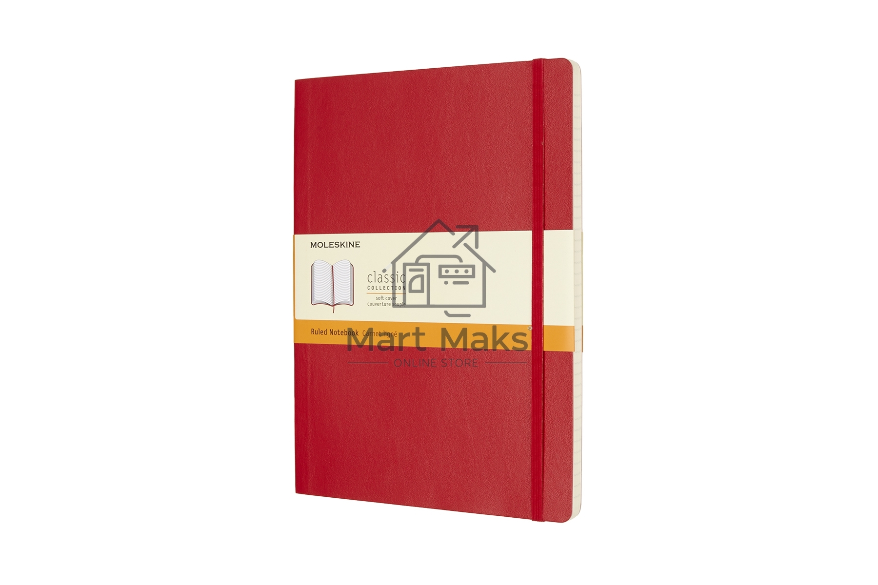 Блокнот Moleskine CLASSIC SOFT QP621F2 XLarge 190х250мм, 192 страниц, линейка, мягкая обложка, красный