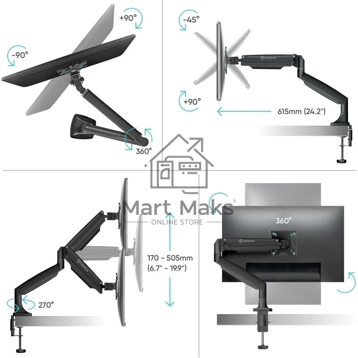Кронштейн ONKRON G100 для монитора 13