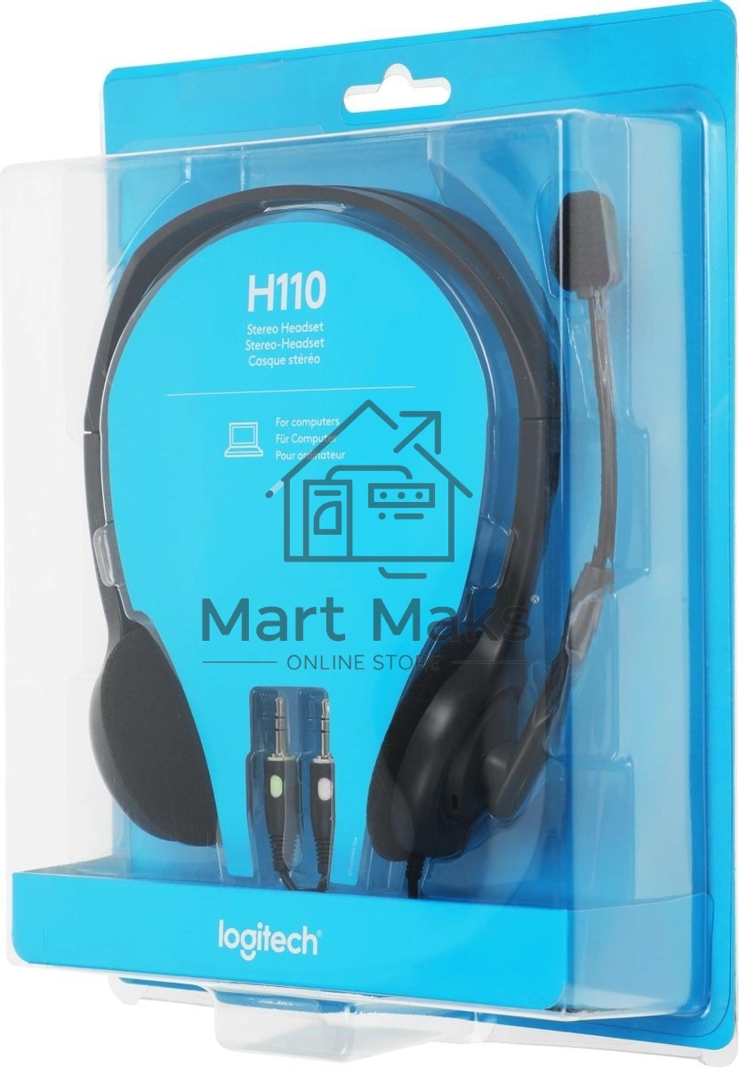 Гарнитура проводная Logitech Headset H110 grey (981-000472/981-000271)