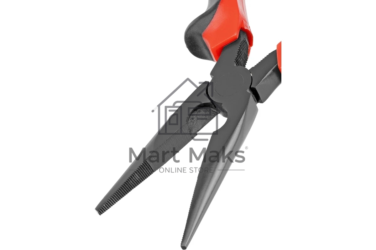 Длинногубцы Matrix 17160 черный Nickel, 180 мм, прямые, двухкомпонентные рукоятки