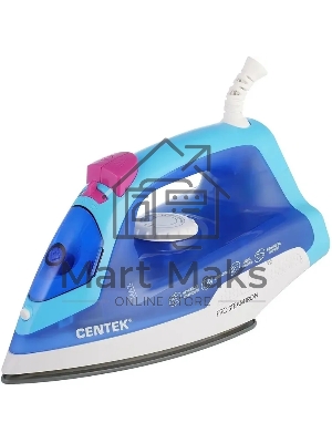 Утюг Centek CT-2348 синий/белый, 1600 Вт, 20 г/мин, 80 г/мин, 200 мл