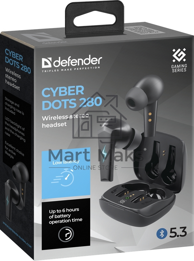 Гарнитура Defender CYBERDOTS 280 TWS черный