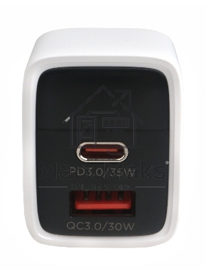 Зарядное устройство с дисплеем Cablexpert MP3A-PC-52, 35Вт GaN, QC3.0/PD3.0, 1хUSB, 1хType-C, белый, коробка