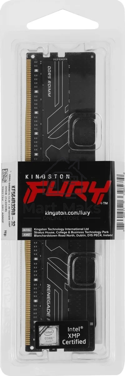 Оперативная память Kingston Fury Renegade Pro, DDR5, 32GB (1x32GB), 6400MHz, CL32, ECC, RDIMM