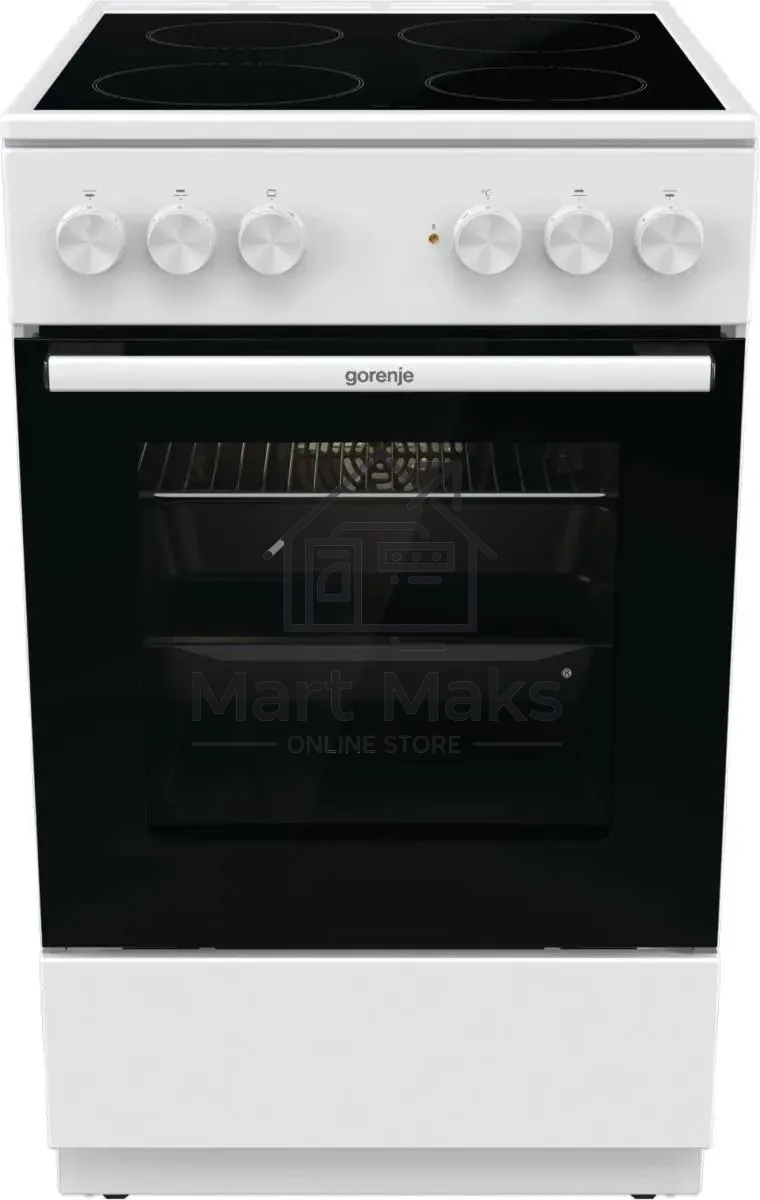 Плита электрическая Gorenje GEC5A41WG белый, конфорок 4 электрических, духовка 62 л, 50 см x 85 см x 59.4 см