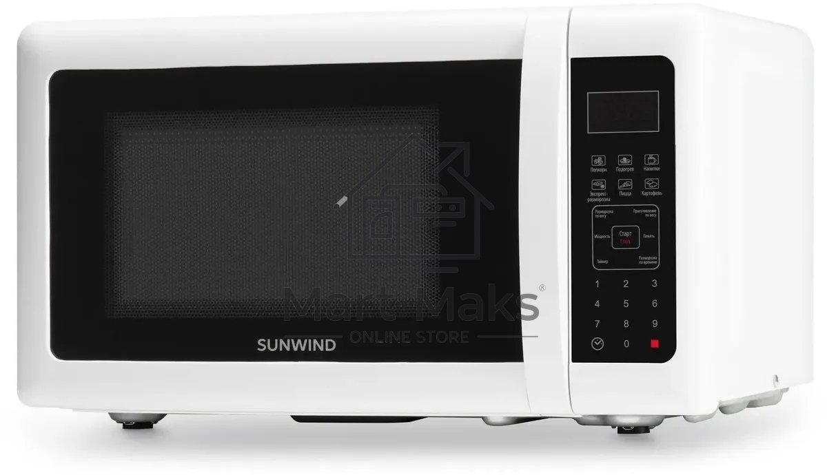Микроволновая печь SunWind SUN-MW005 белый, 20 л, 700 Вт, переключатели - сенсор