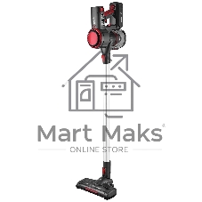 Пылесос вертикальный BBK BV3004 серый/красный, питание от аккумулятора, 60 Вт, уборка сухая, пылесборник 0.8 л