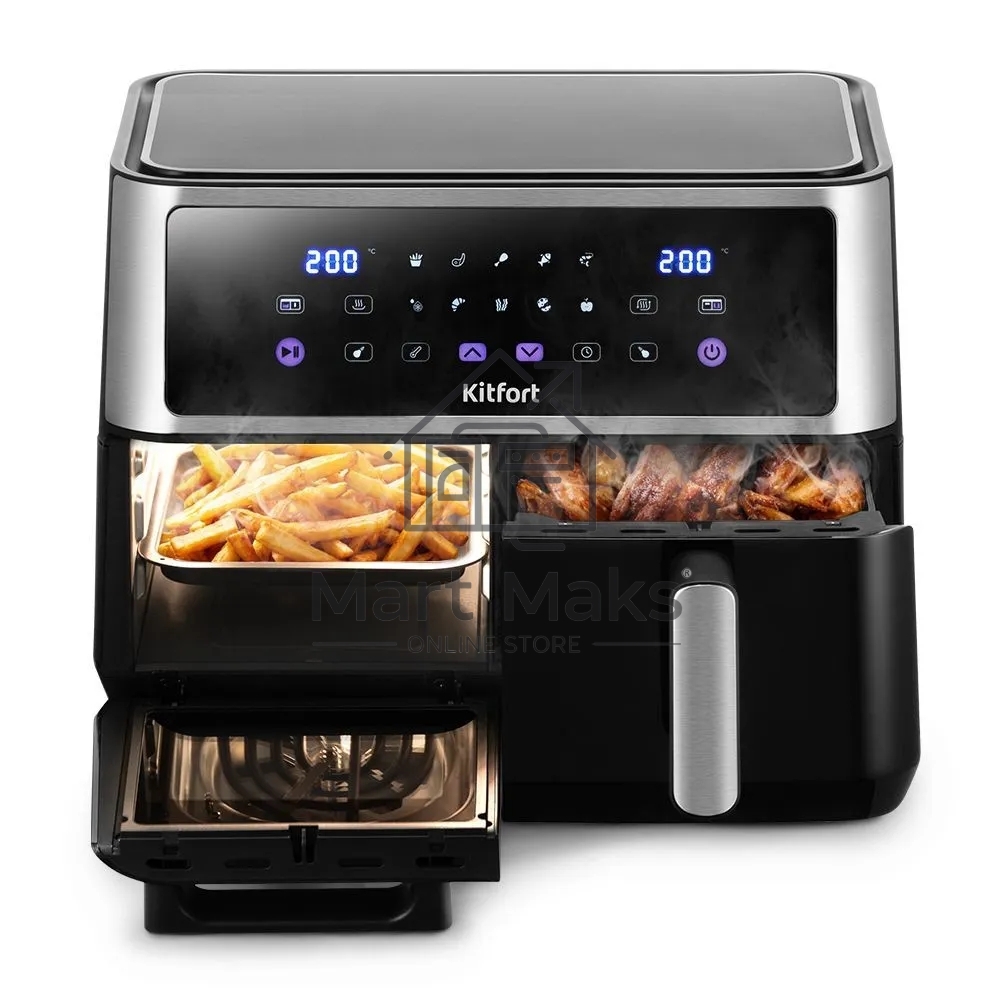 Аэрогриль Kitfort КТ-2256 2850Вт черный/серебристый