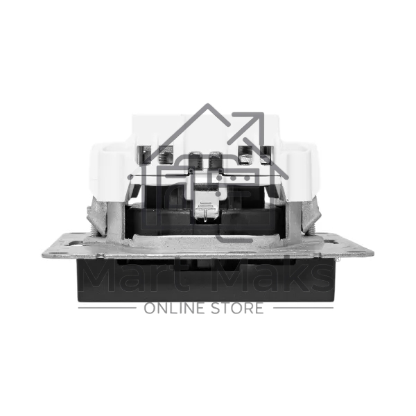 Механизм розетки EKF UP1-SOB-111 16А, с заземлением, со шторками, черный Эпика