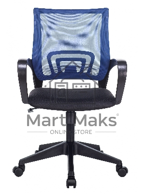 Кресло компьютерное Бюрократ CH-695N/BL/TW-11 спинка сетка синий TW-05, сиденье черный TW-11