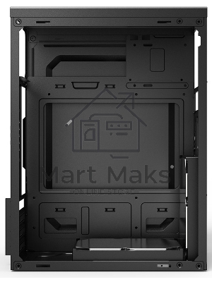 Компьютерный корпус CBR PCC-MATX-MX08-WPSU mATX Minitower MX08, без БП, 2*USB 2.0, HD Audio+Mic, черный