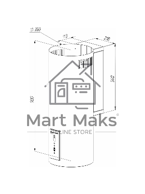 Вытяжка каминная Zigmund & Shtain K 146.4 W белый, 35 см, 1100 куб. м/ч, 60 дБ