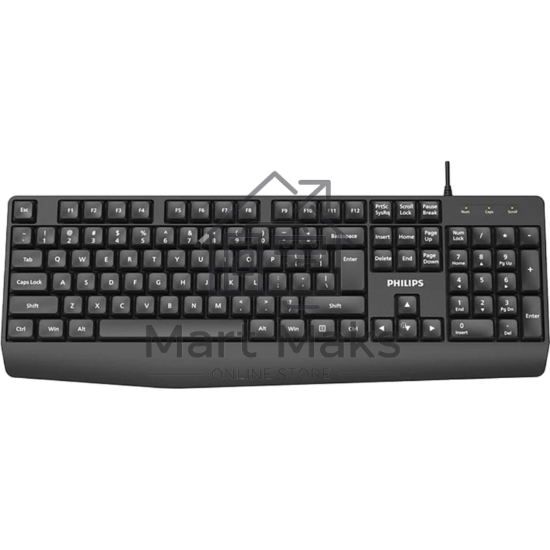 Проводная Клавиатура Philips SPK6237, USB 2.0 104 клав, высокие кн., русская заводская раскладка, черный