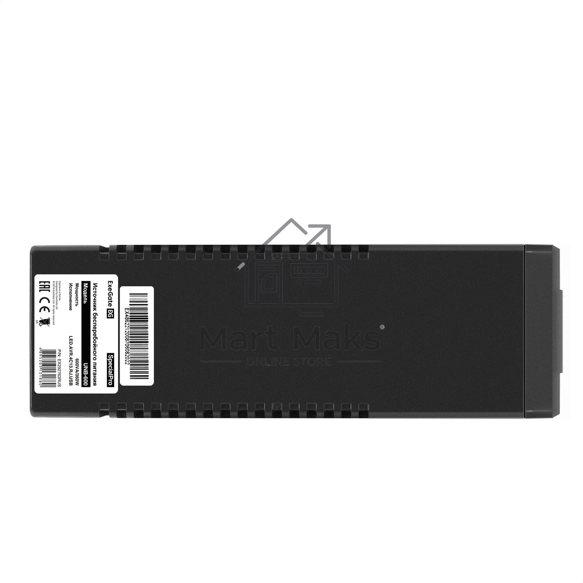 Источник бесперебойного питания ExeGate SpecialPro UNB-600.LED.AVR.4C13.RJ.USB 600VA/360W, LED, AVR, 4*C13, RJ45/11, USB, черный