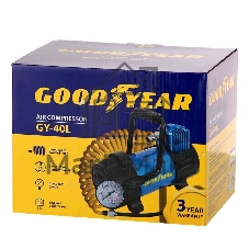 Компрессор GOODYEAR GY-40L GY000111 40 л/мин со съемной ручкой Воздушный компрессор Goodyear GY-40L 40 л/мин со съемной ручкой, съемный витой шланг, сумка для хранения