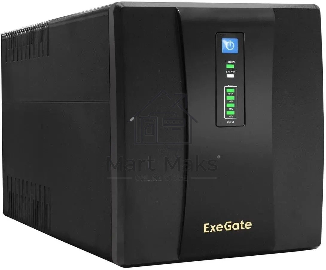 Источник бесперебойного питания ExeGate SpecialPro UNB-1500.LED.AVR.EURO.RJ <1500VA/950W, LED, AVR, 4 евророзетки, RJ45/11, Black>