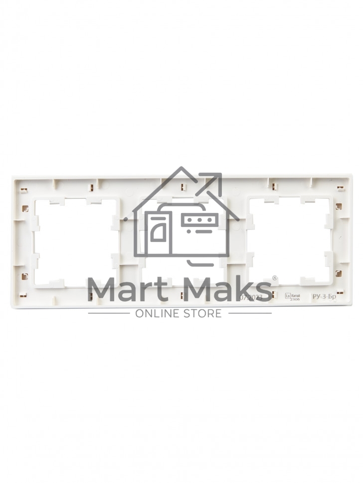 Рамка 3-местная IEK BRITE РУ-3-Бр DECOR рифленый белый