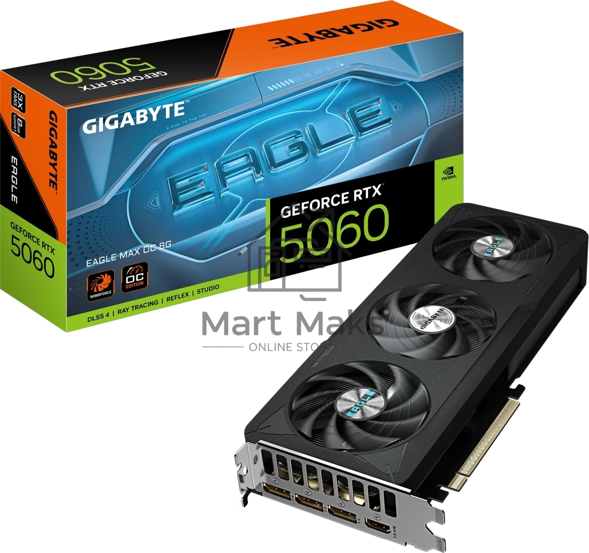 Видеокарта Gigabyte RTX 5060 EAGLE MAX OC 8Gb GDDR7 128bit 3xDP HDMI 3FAN RTL