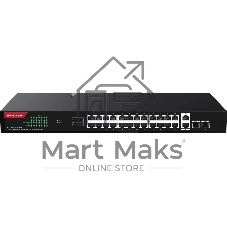 Коммутатор IP-COM G1128P-24-410W, 24×1 Гбит/с PoE + 2×1 Гбит/с + 2×1 Гбит/с SFP, неуправляемый