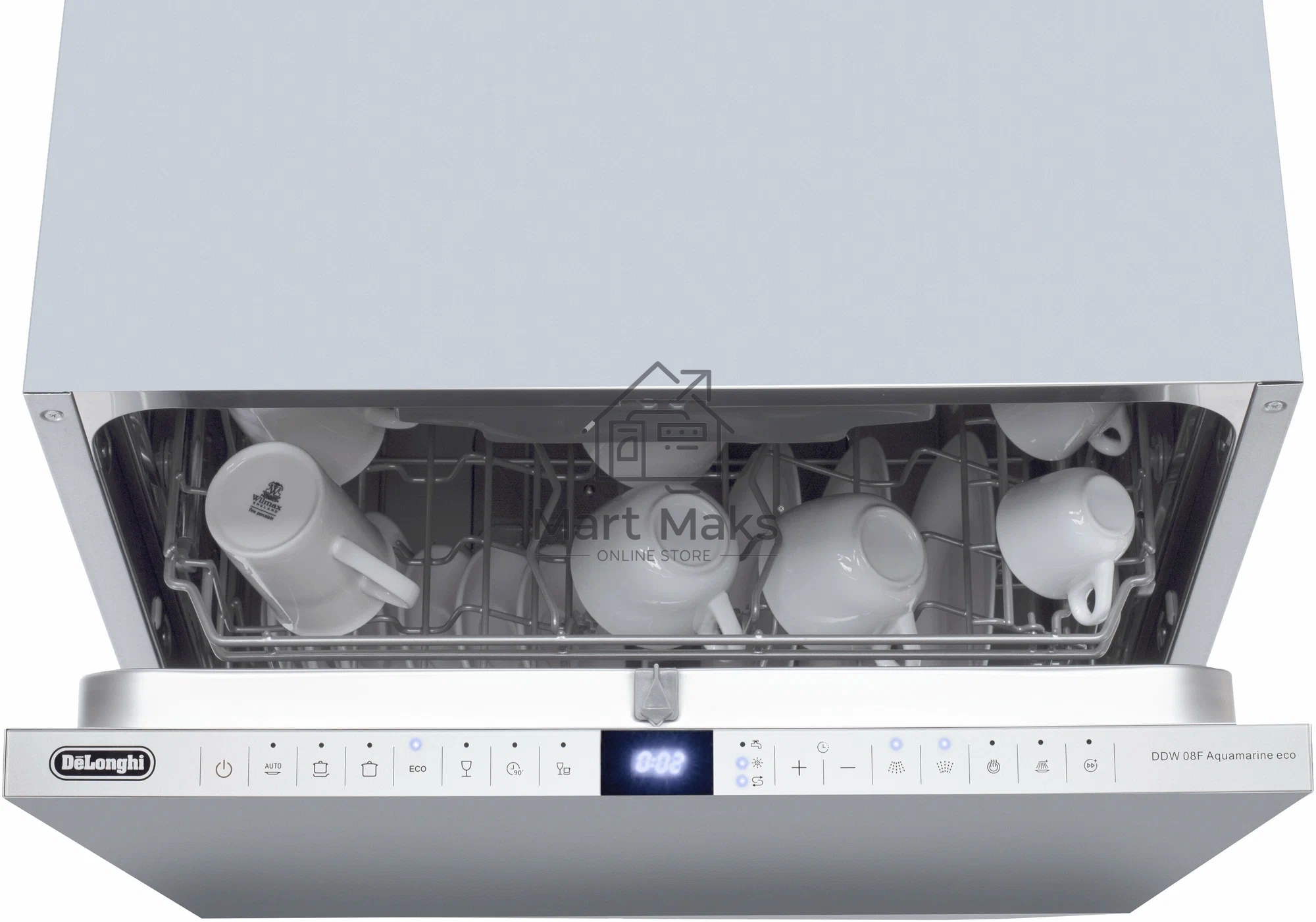 Встраиваемая посудомоечная машина DeLonghi DDW08F Aquamarine eco, серебристый, 59.8 см, 14 компл., 44 дБ, класс A+++