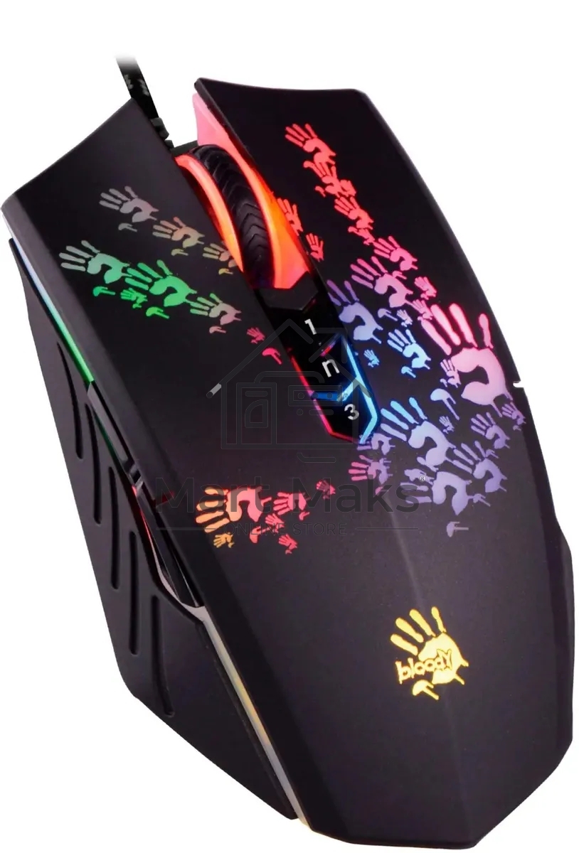 Мышь проводная A4Tech Bloody A60A черный, 6200 dpi, USB Type-A, кнопки - 8