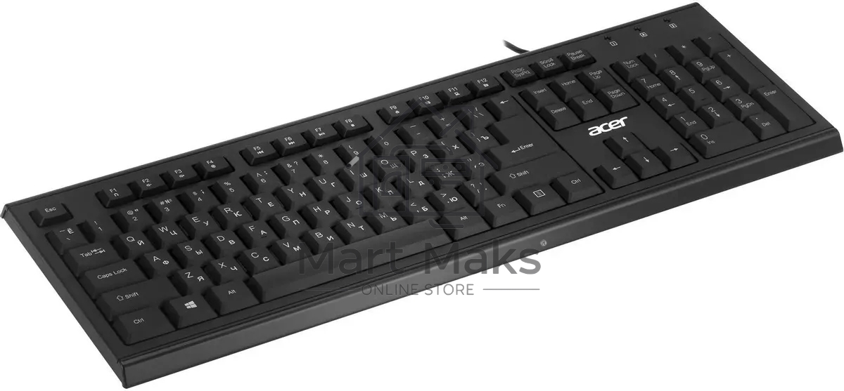 Клавиатура Acer OKW120 проводная, USB, черный