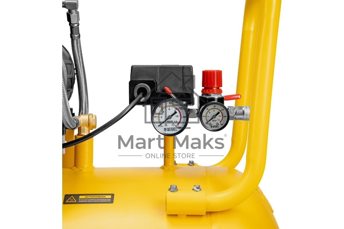 Компрессор безмасл. малошумн. Denzel DLP-4500/150, 4,5 кВт, 3х1,5 кВт,150 л, 2850 об/мин,750 л/мин