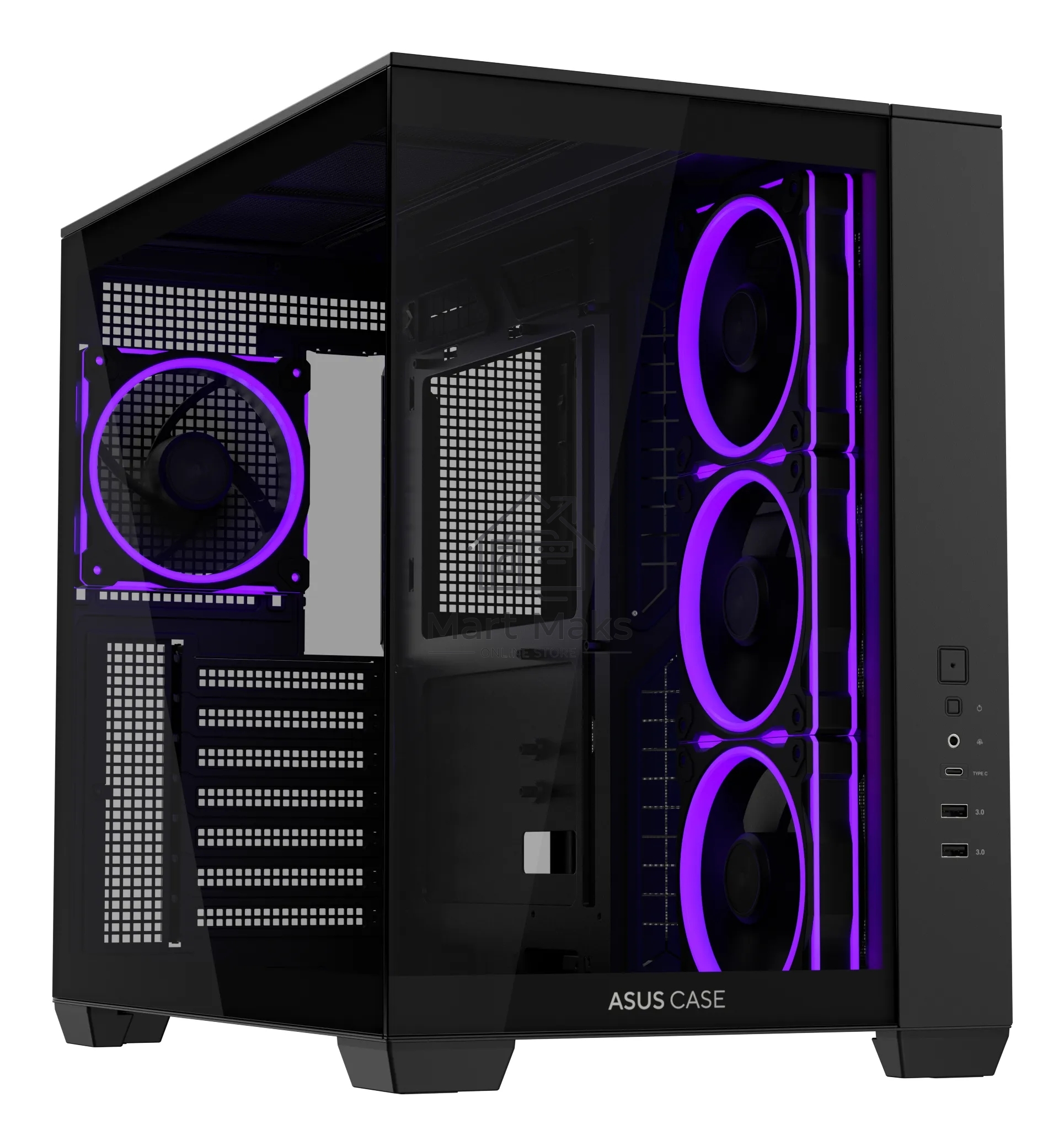 Корпус ASUS A32 Plus, Midi-Tower, чёрный, 4 x 120 мм